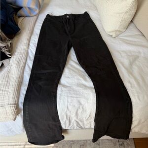 7 For All Mankind Black Wide-Leg Jeans